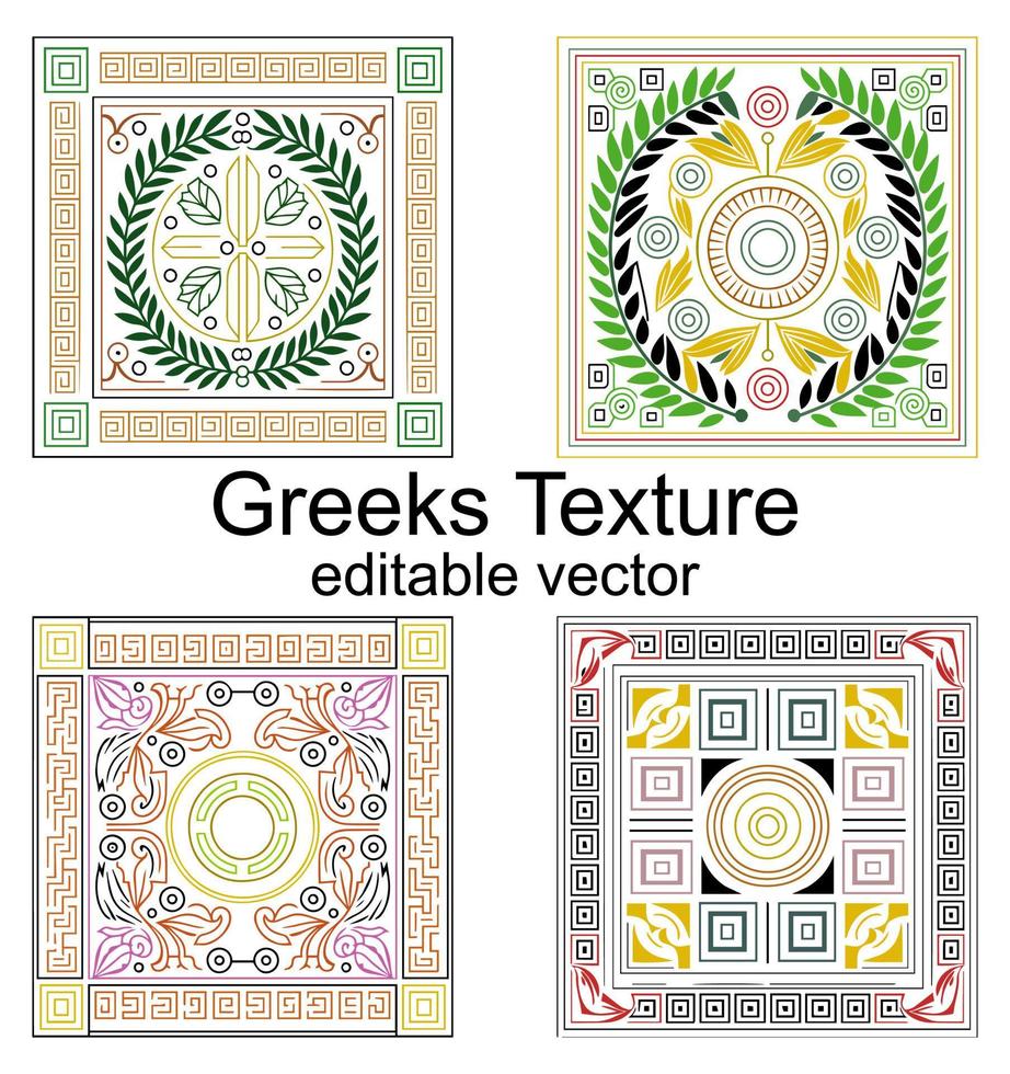 Ancient Greeks pattern texture ornament traditional design editable vector