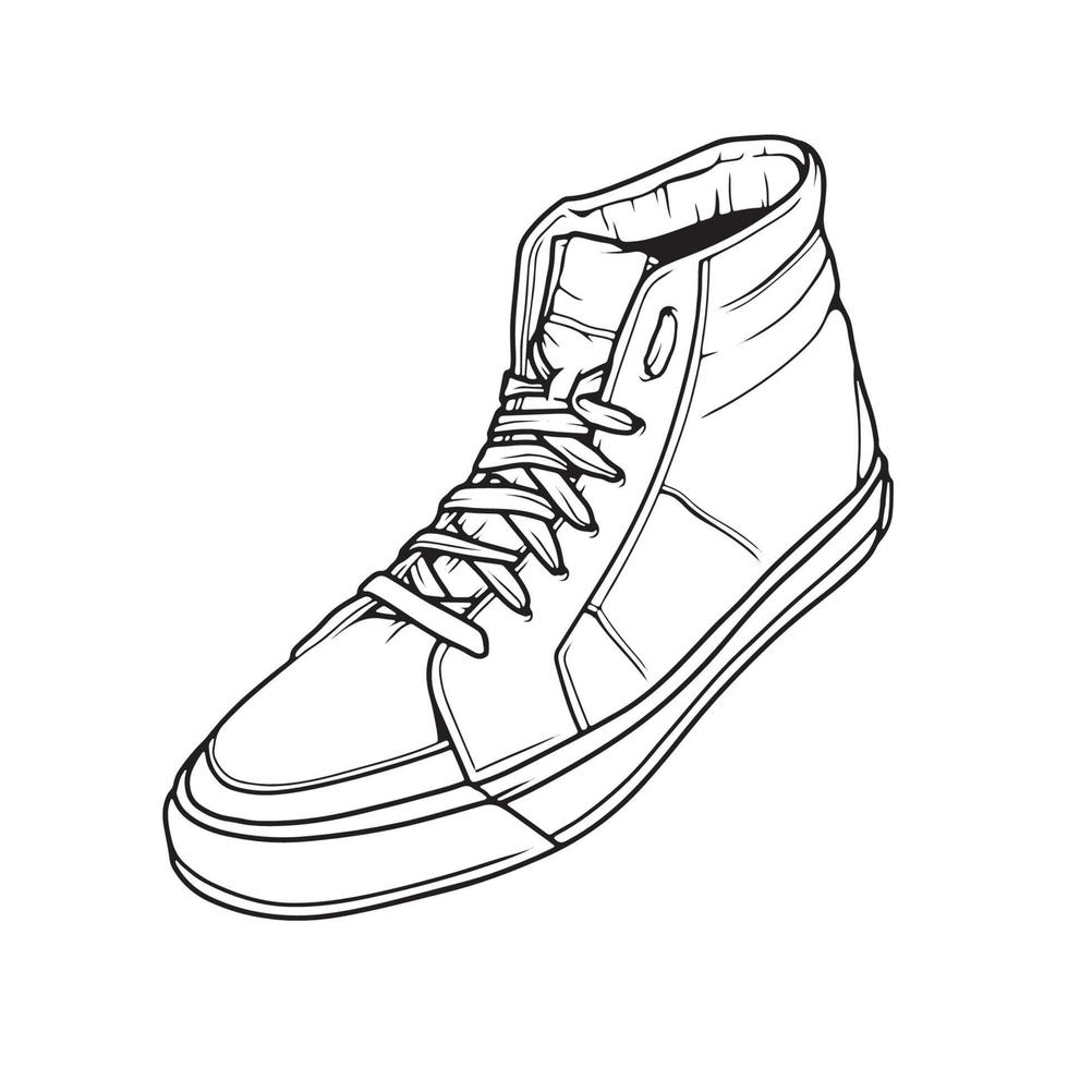 zapatillas de deporte de moda. zapatillas de deporte .flat ilustración vectorial. arte de línea de zapatillas. zapatillas vista lateral vector