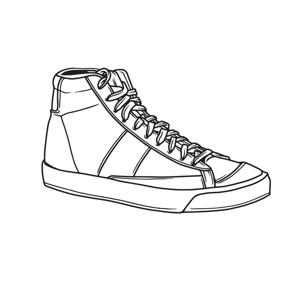 zapatillas de deporte de moda. zapatillas de deporte .flat ilustración vectorial. arte de línea de zapatillas. zapatillas vista lateral vector