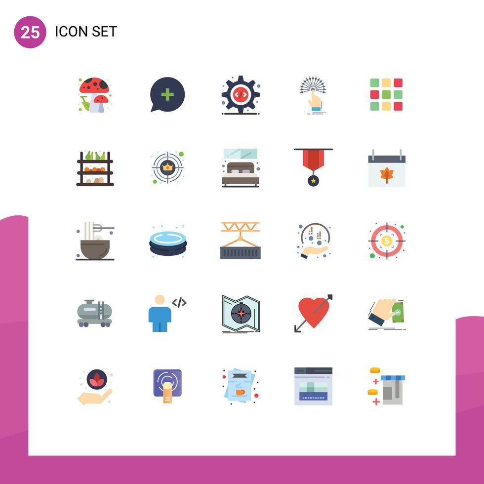 conjunto de 25 iconos modernos de la interfaz de usuario signos de símbolos para la interfaz de programación analítica de cuadrícula elementos de diseño vectorial editables táctiles digitales vector