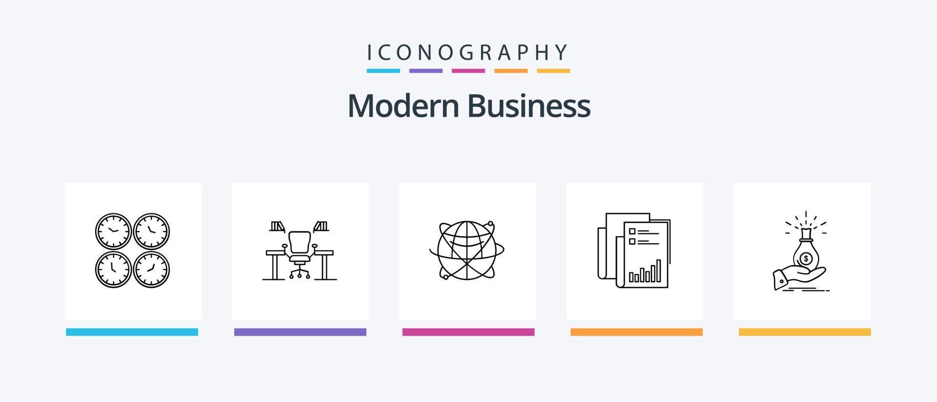 paquete de iconos de la línea de negocios moderna 5 que incluye el euro. negocio. confidencial. intercambio. oficina. diseño de iconos creativos vector