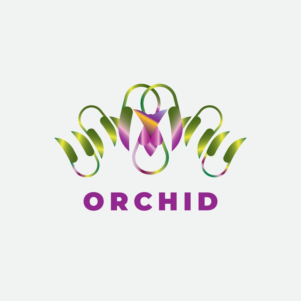 jardín de orquídeas tulipán y logotipo de vivero aromático vector