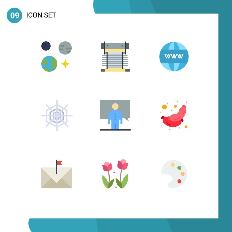 9 Universal Flat Colors Set for Web and Mobile Applications conference spider fan holiday www Editable Vector Design Elements