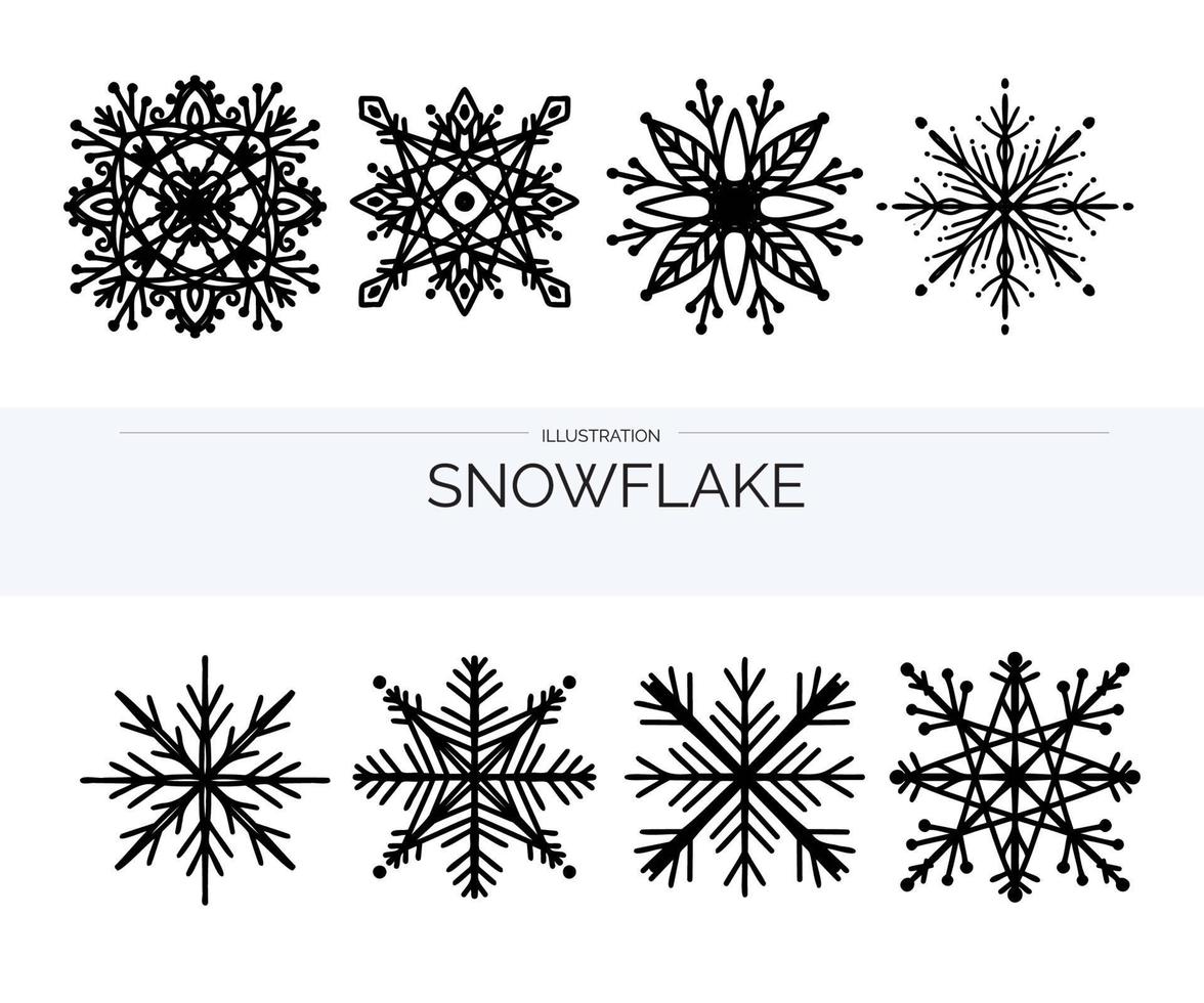 Snowflake vector illusion Han drawn doodle