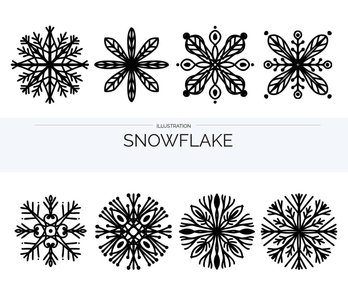 Snowflake vector illusion Han drawn doodle