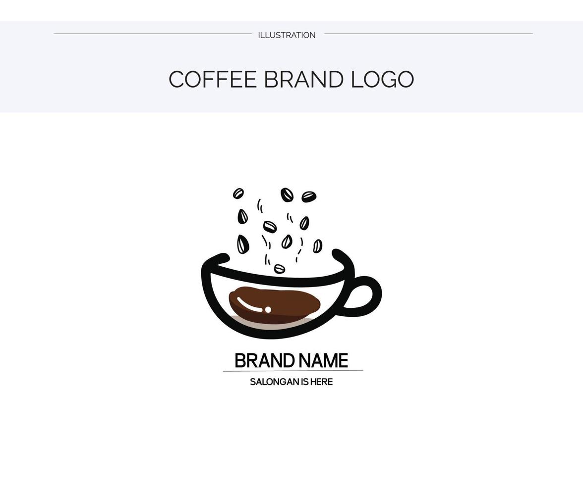 empresa de logotipo de marca de café vector