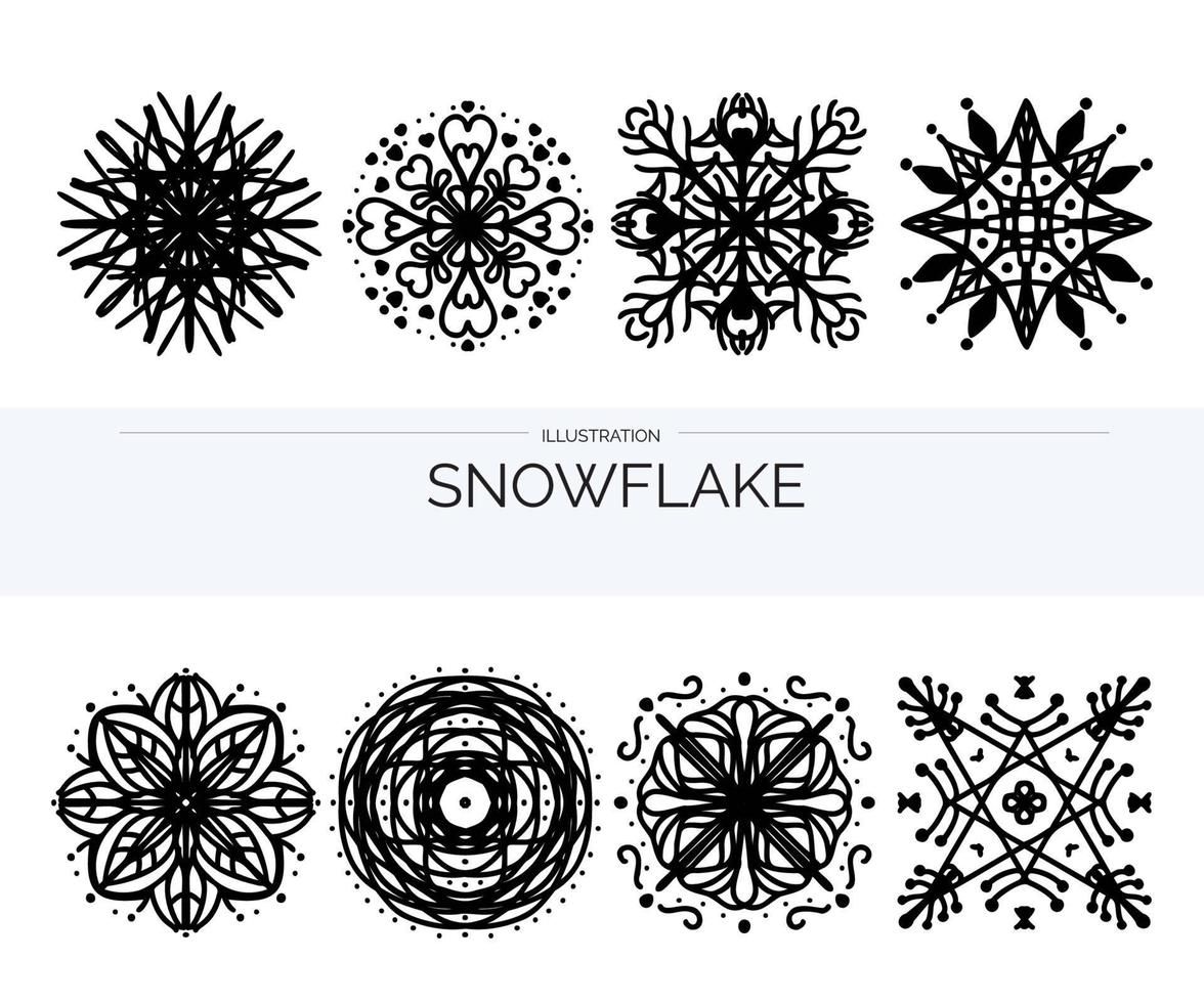 Snowflake vector illusion Han drawn doodle