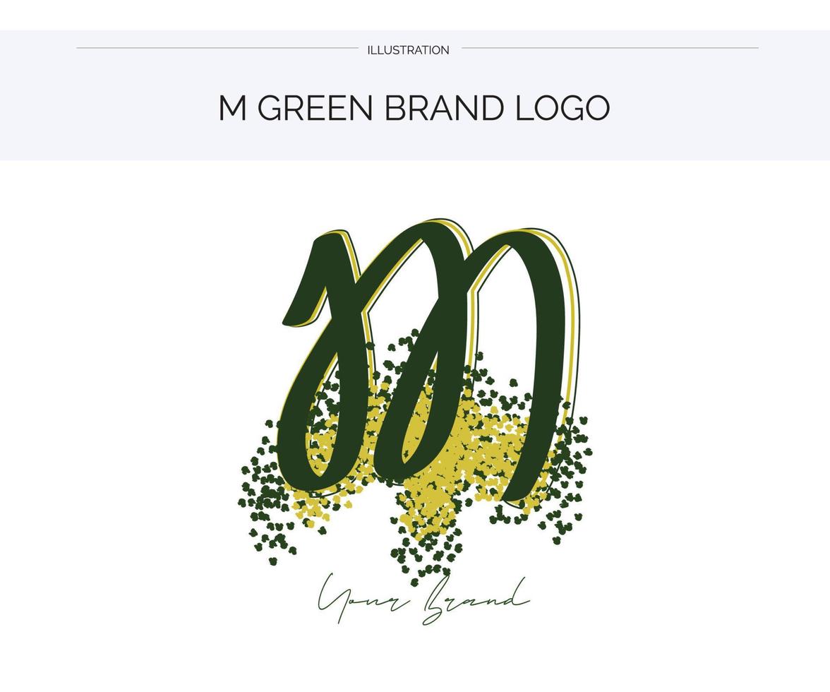 logotipo de la marca m verde vector