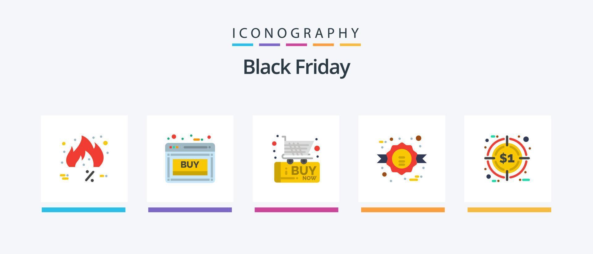 Black Friday Flat 5 Icon Pack Including sale. commerce. sale. black friday. commerce. Creative Icons Design vector