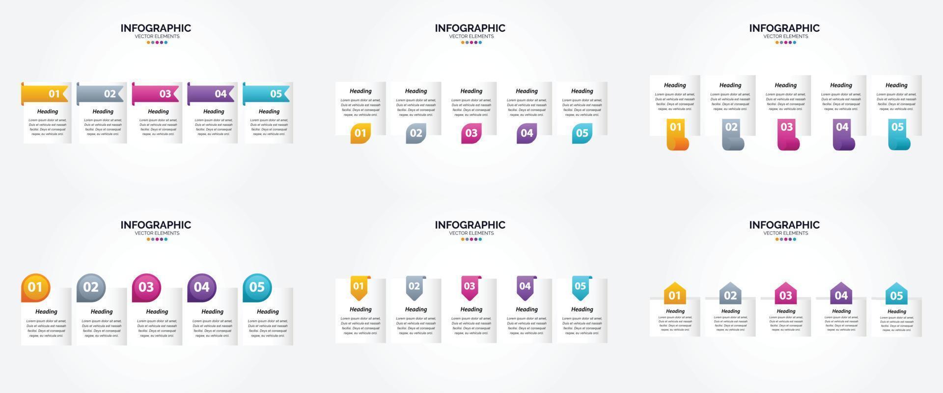 ilustración vectorial infografía conjunto de diseño plano para folleto publicitario y revista vector