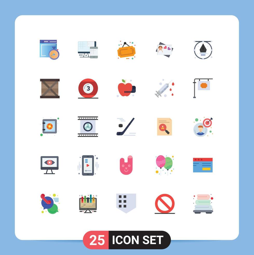 25 Creative Icons Modern Signs and Symbols of drawing art sign heart card Editable Vector Design Elements