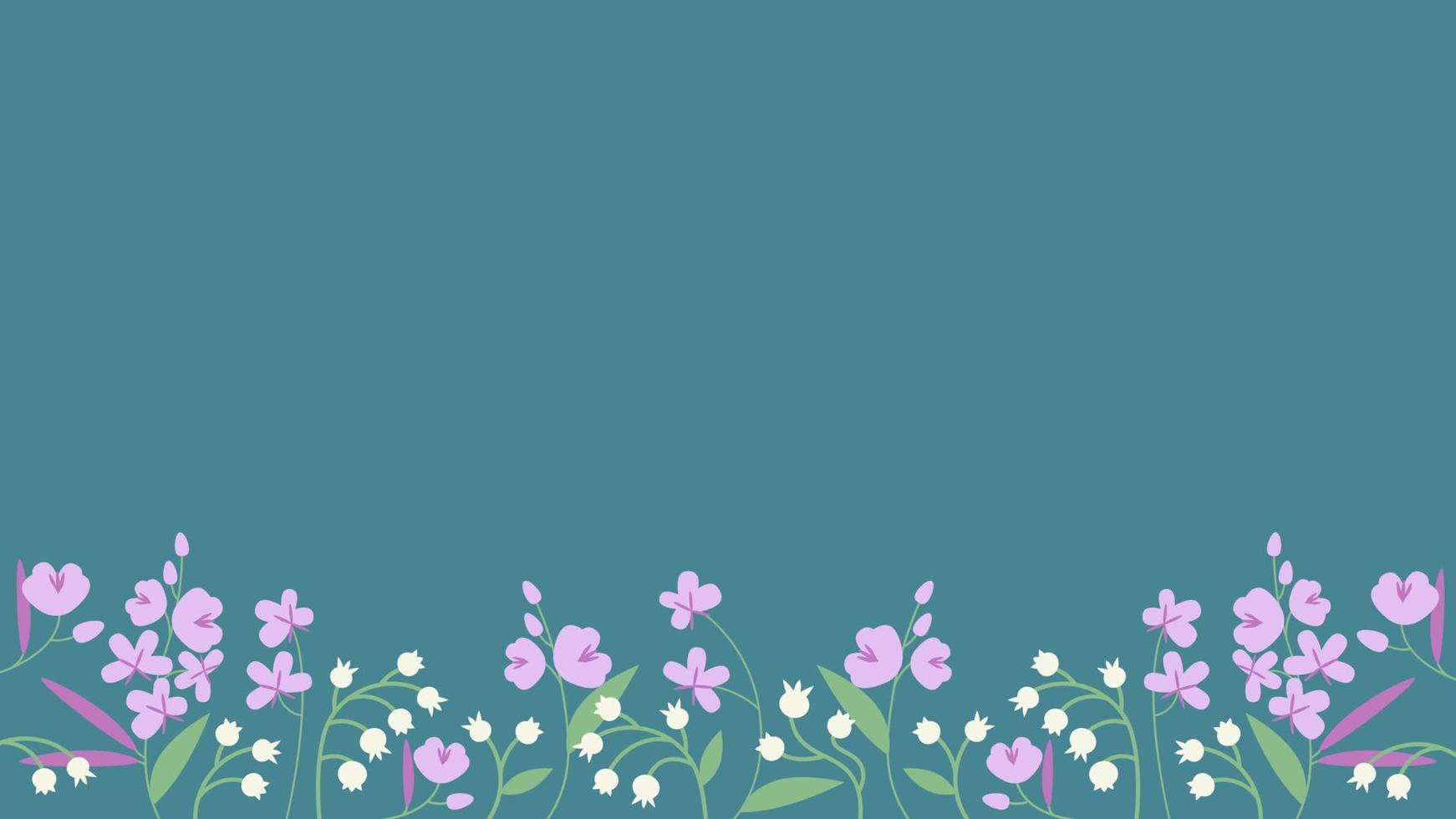 Banner with lily of the valley and fireweed. vector