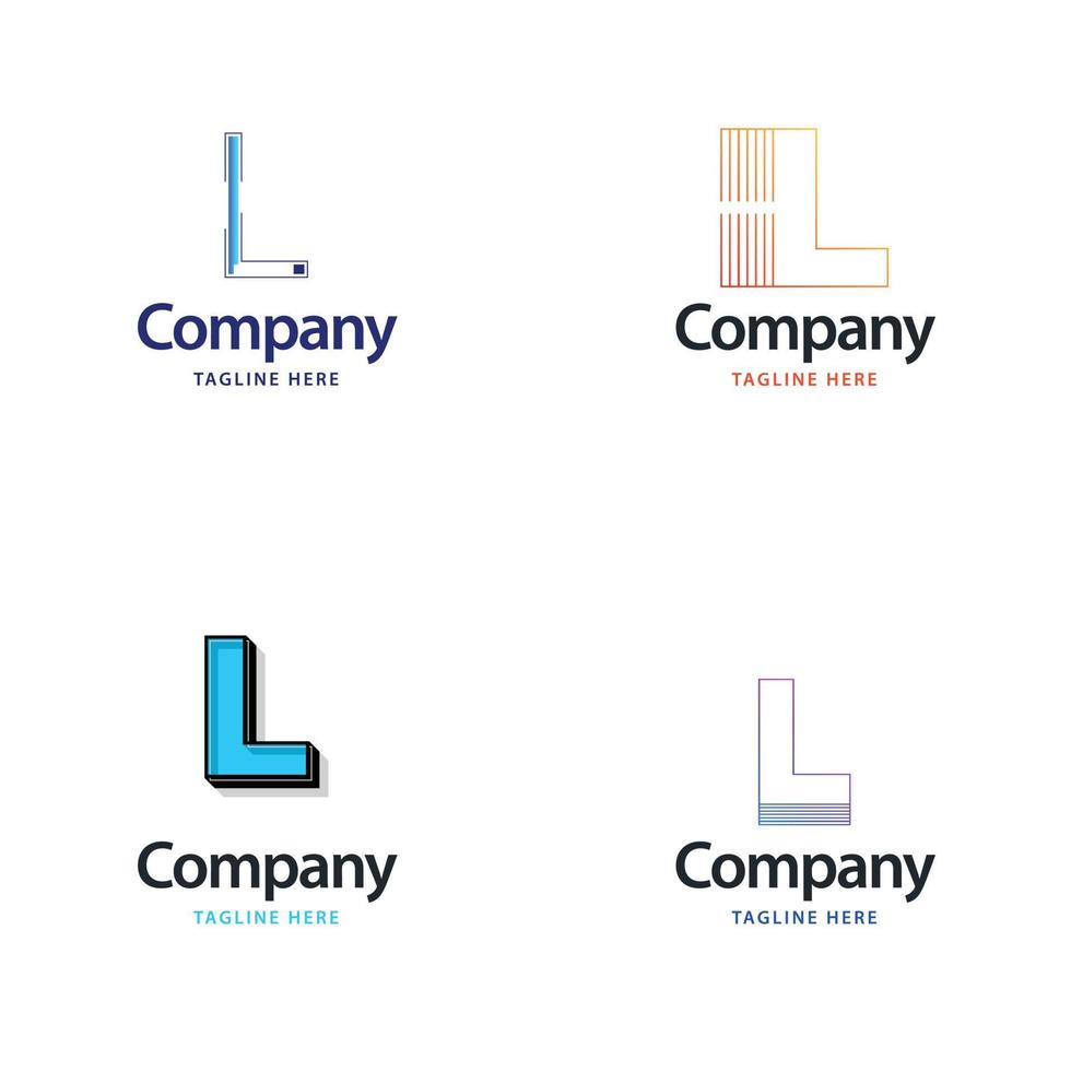 Letter L Big Logo Pack Design Creative Modern logos design for your business vector