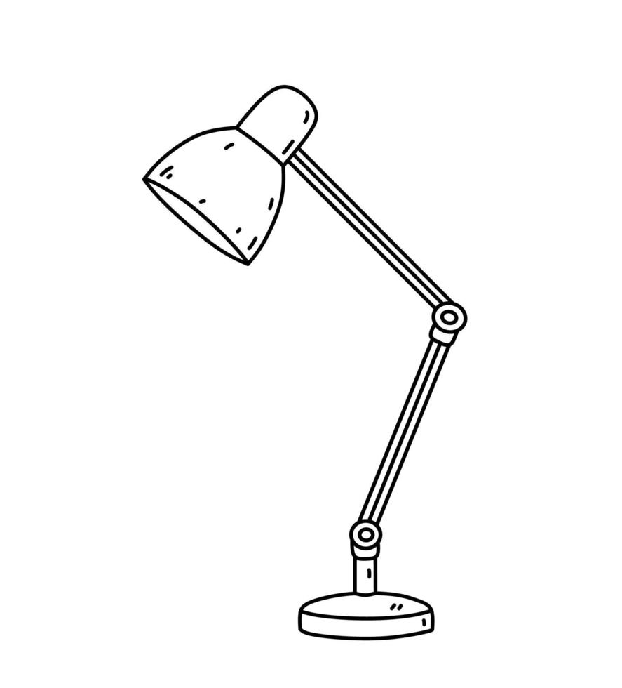 Table lamp isolated on white background. Interior item for lighting a room,  office. Vector hand-drawn doodle illustration. Perfect for decorations,  logo, various designs. 16060919 Vector Art at Vecteezy