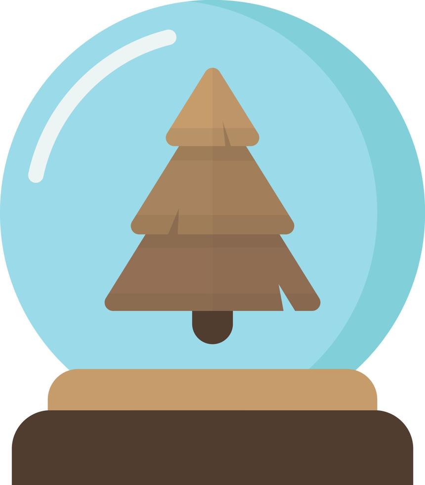 Christmas tree in a round glass illustration in minimal style vector