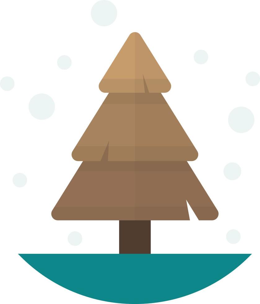 Christmas tree and snow illustration in minimal style vector