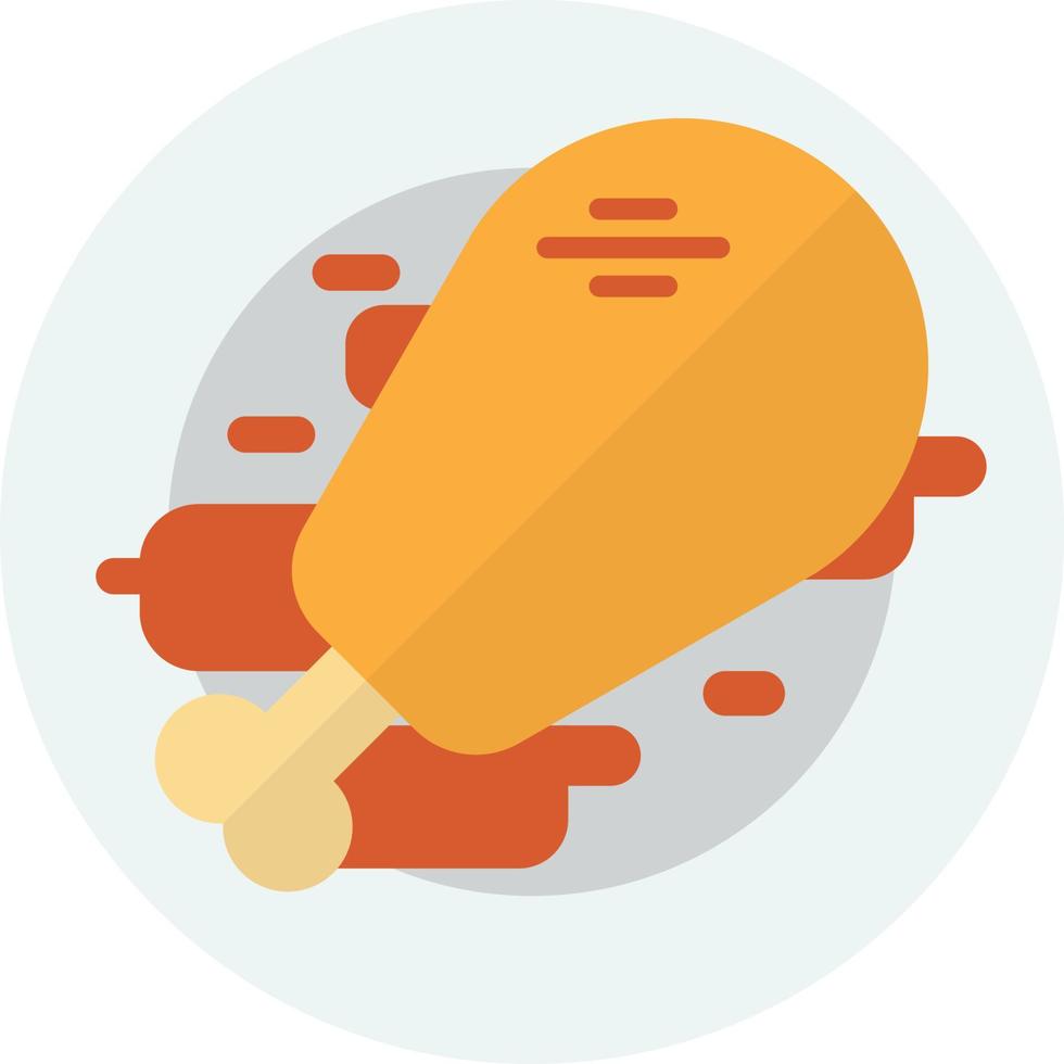 Grilled chicken drumsticks on the plate illustration in minimal style vector