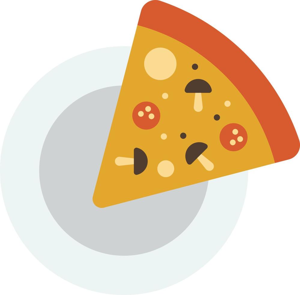 Pizza from above illustration in minimal style vector