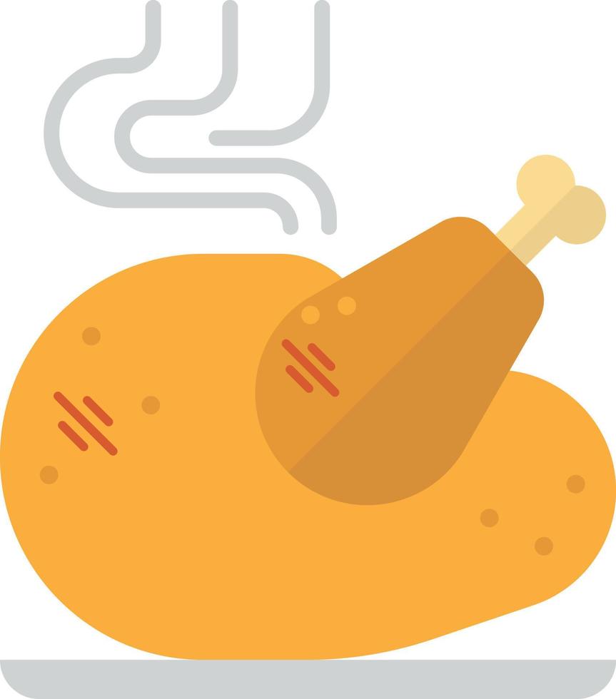 pan roasted turkey illustration in minimal style vector