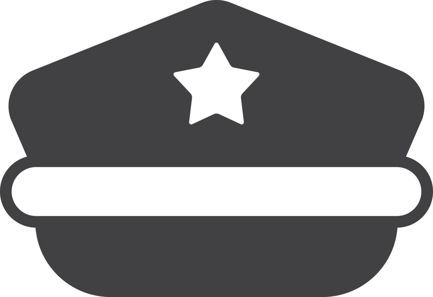 police hat and stars illustration in minimal style vector