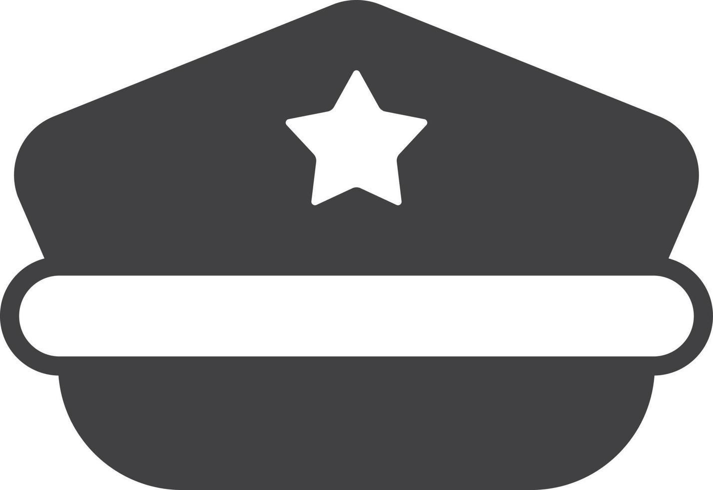 police hat and stars illustration in minimal style vector