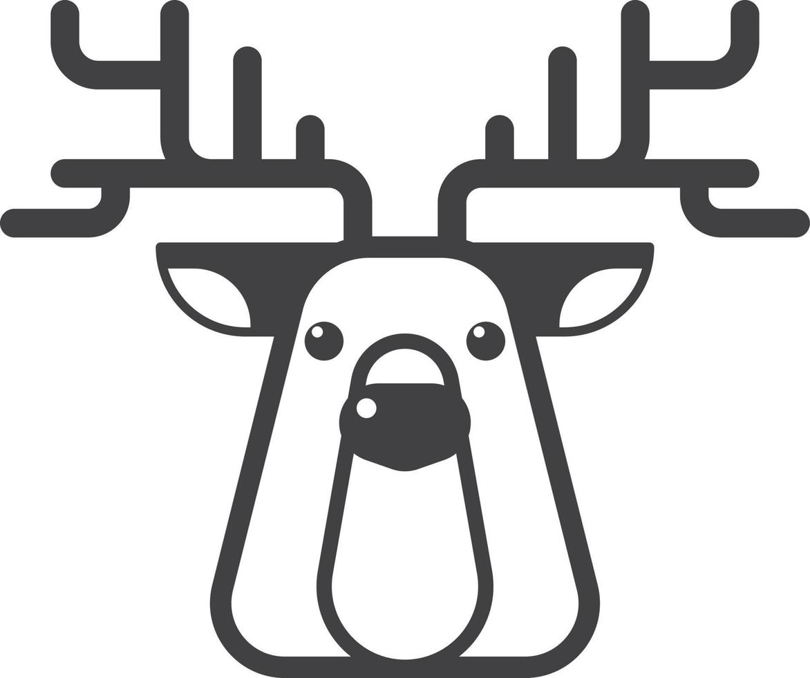 reindeer illustration in minimal style vector