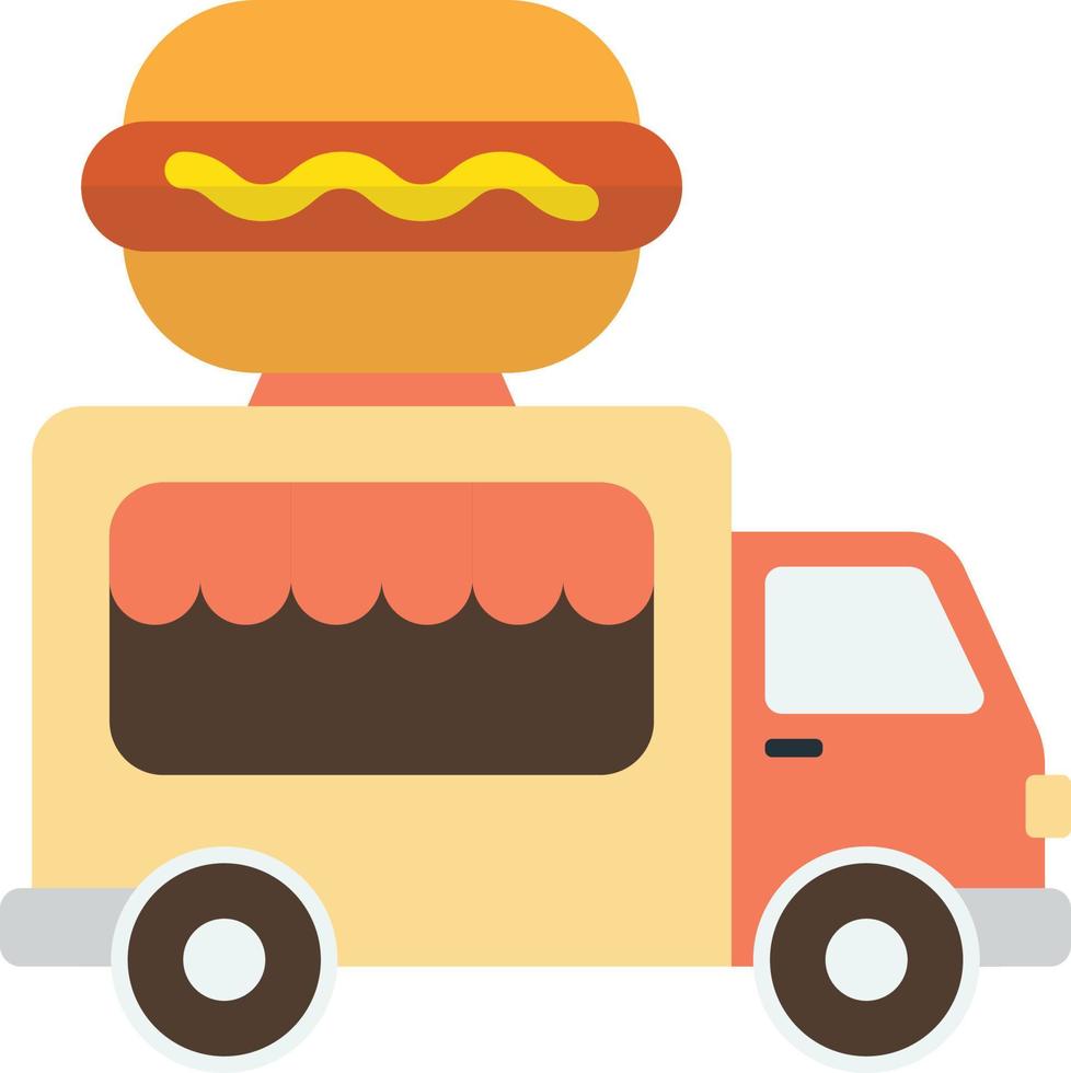 ilustración de camiones de comida y hamburguesas en estilo minimalista vector