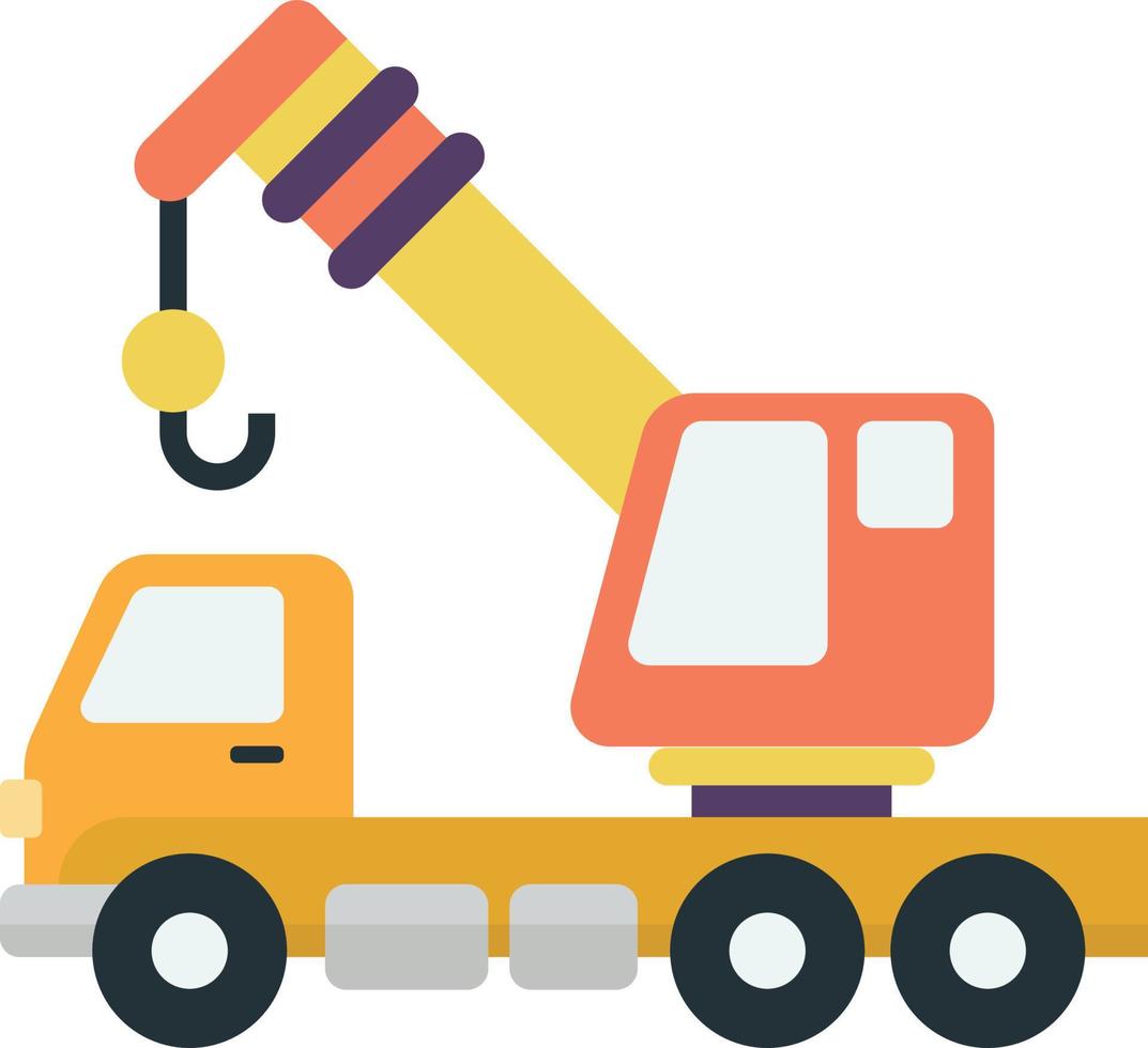 crane truck illustration in minimal style vector