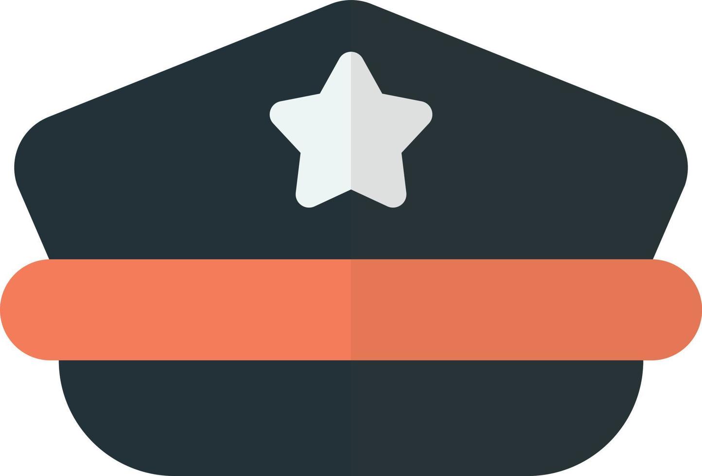 police hat and stars illustration in minimal style vector