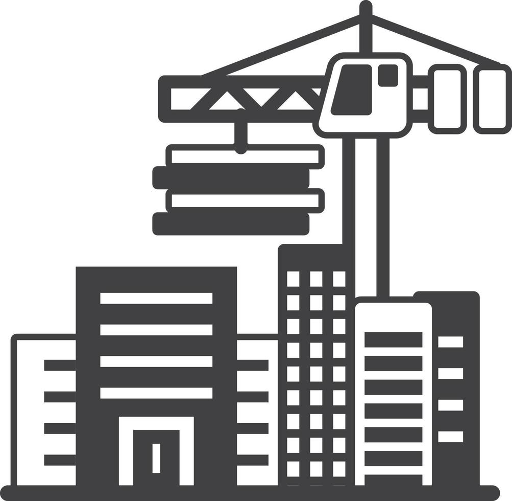 edificio en construcción ilustración en estilo minimalista vector