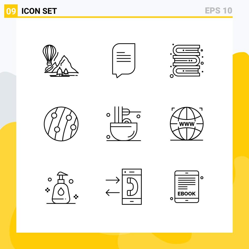 Editable Vector Line Pack of 9 Simple Outlines of drinks seborrhea dermatitis books scalp disease hair dandruff Editable Vector Design Elements
