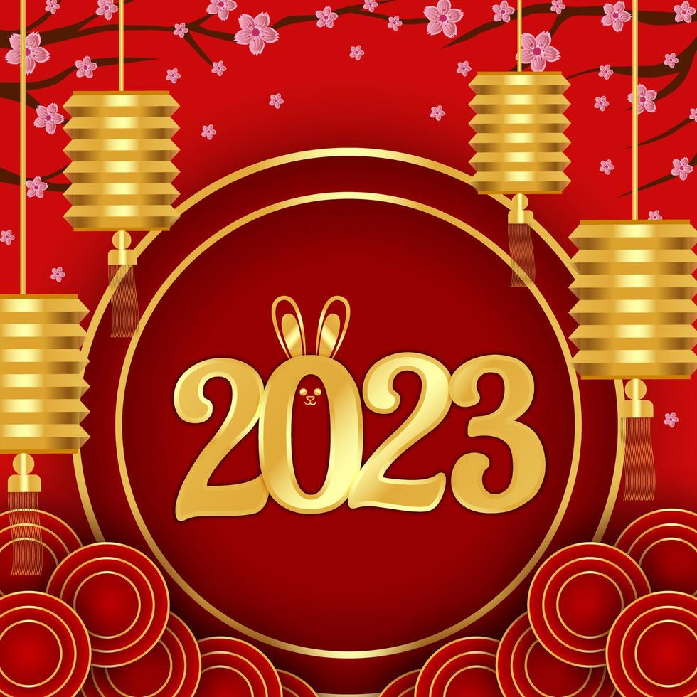 feliz año nuevo chino 2023 fondo vector