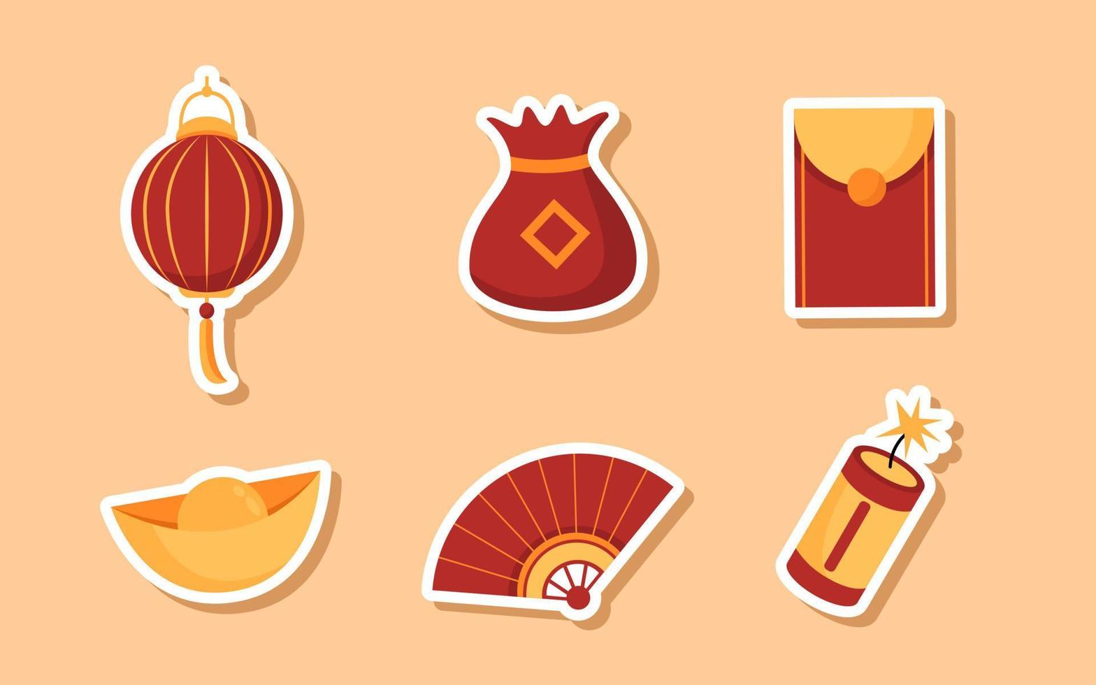 Chinese new year sticker vector