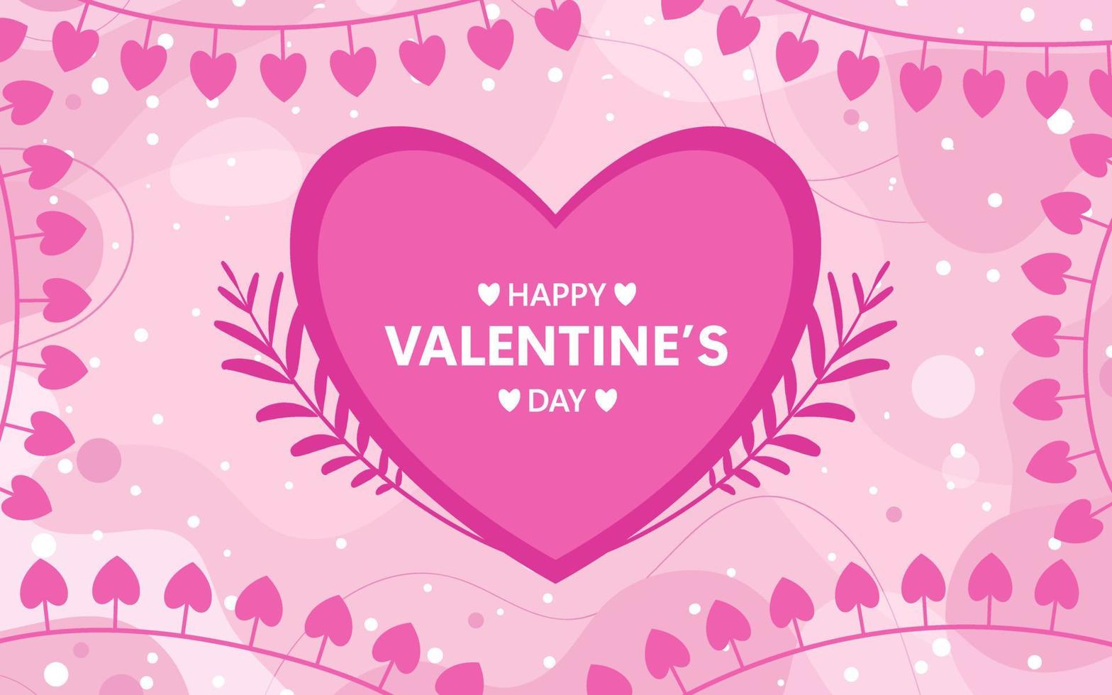 Flat Valentine's Day Background vector