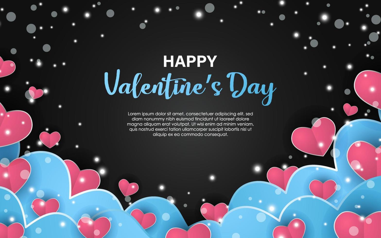 Valentines day background papercut love vector