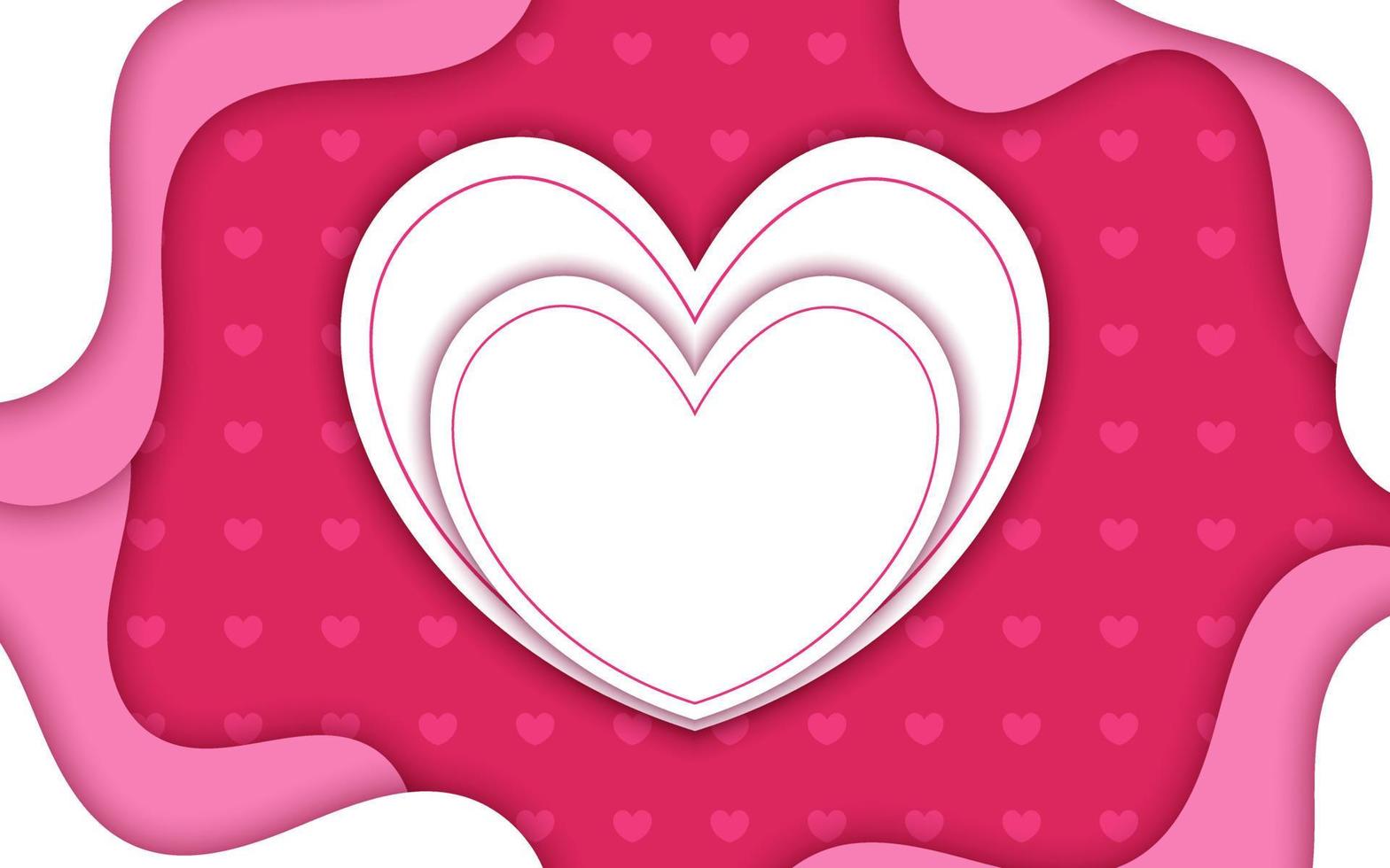 Papercut style valentine's day background vector