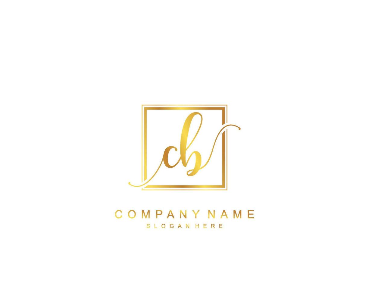 Initial CB beauty monogram and elegant logo design, handwriting logo of initial signature, wedding, fashion, floral and botanical with creative template. vector