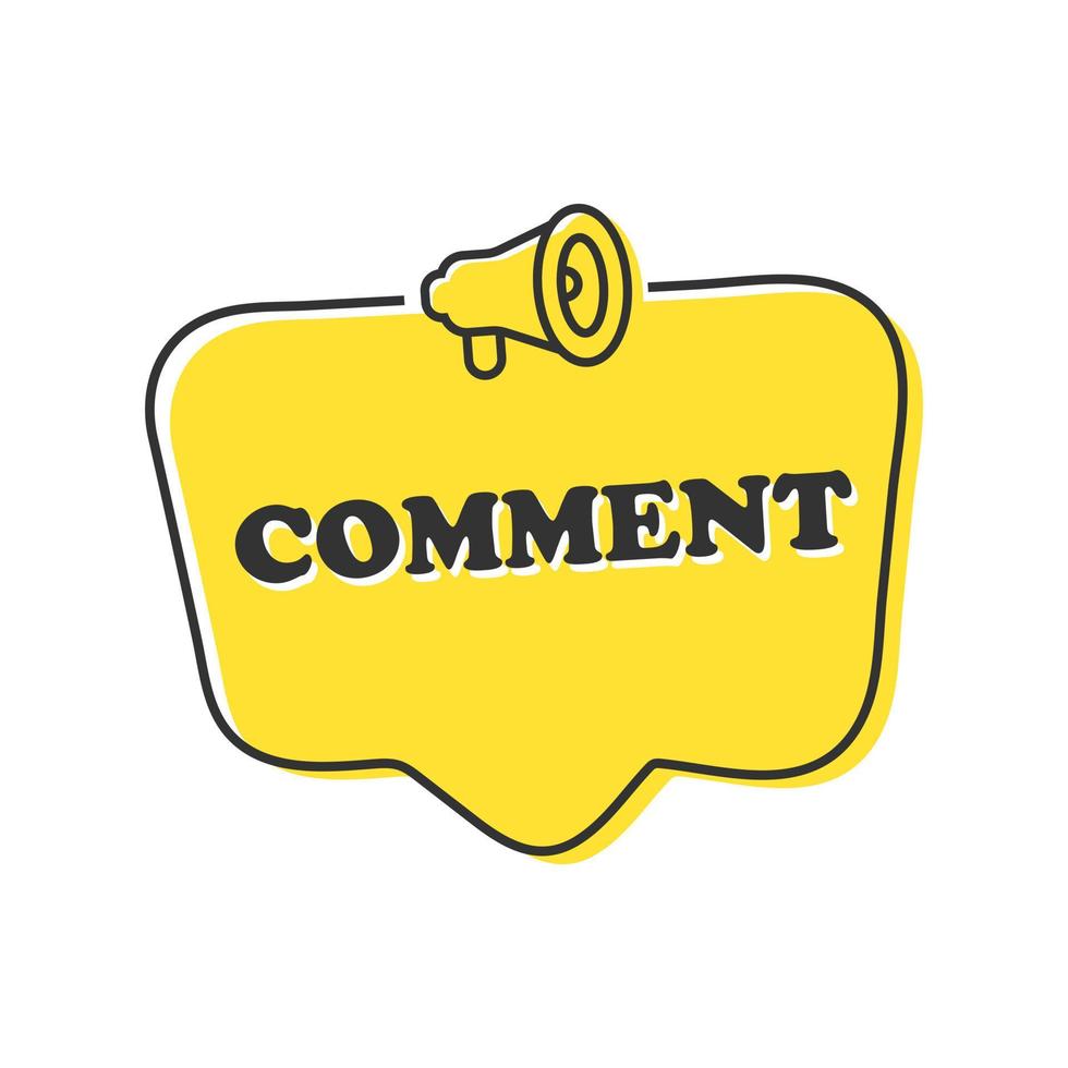 Hand-drawn cartoon speech bubble comment vector