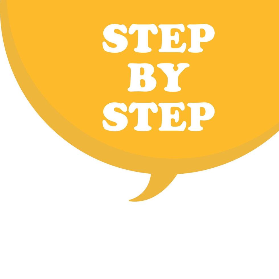 step by step text in speech bubble vector