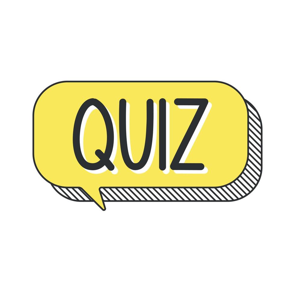 Quiz logo with speech bubble symbols, concept of questionnaire show sing, quiz. vector
