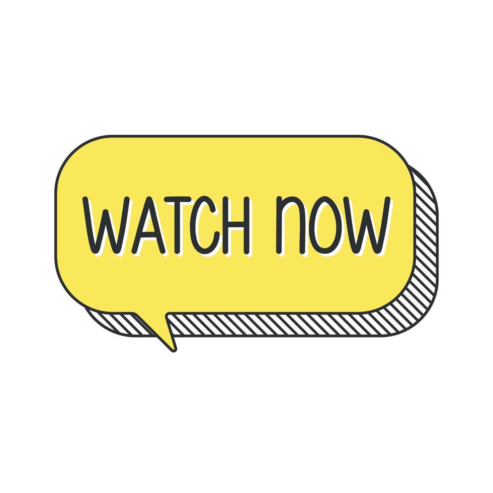 Watch now on doodle speech bubble vector