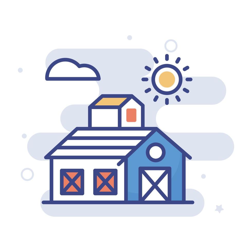 Barn vector filled outline icon style illustration. EPS 10 file