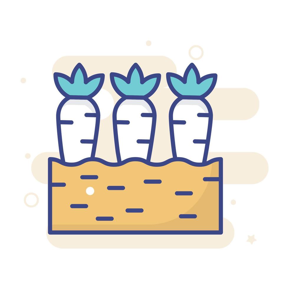 Carrots vector filled outline icon style illustration. EPS 10 file