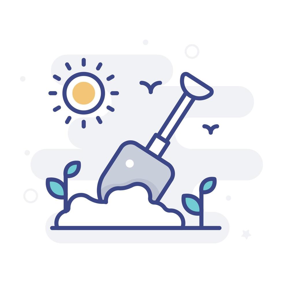 Digging vector filled outline icon style illustration. EPS 10 file