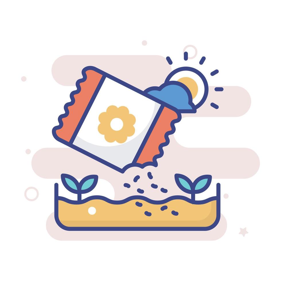 Seeding vector filled outline icon style illustration. EPS 10 file