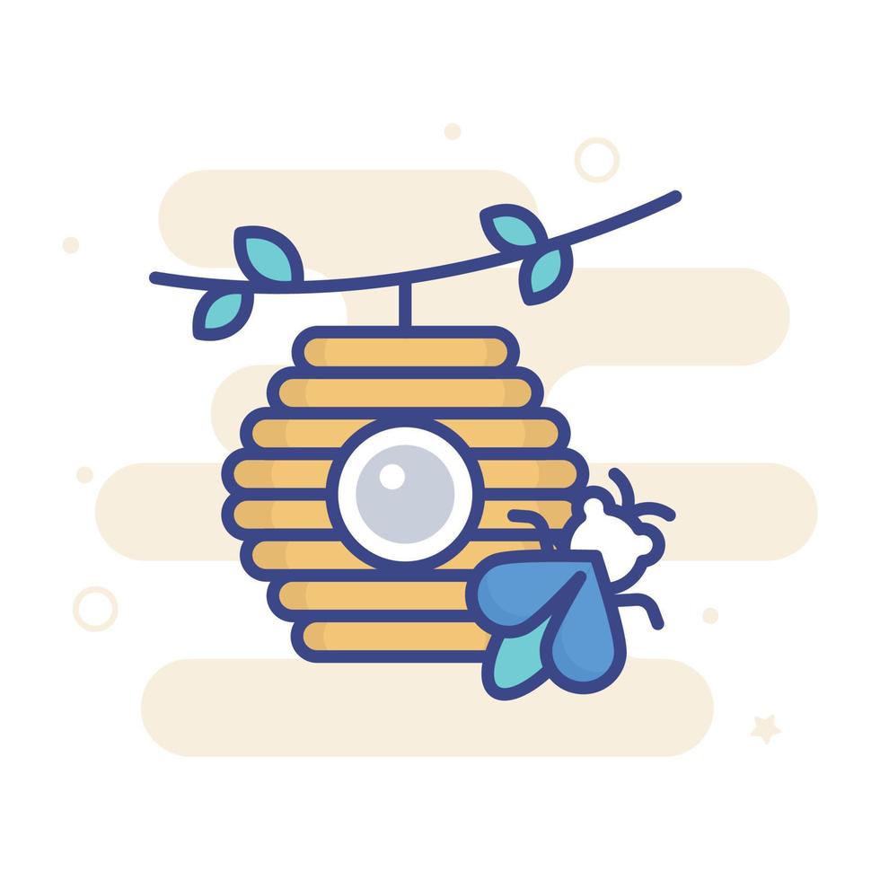 Beekeeping vector filled outline icon style illustration. EPS 10 file