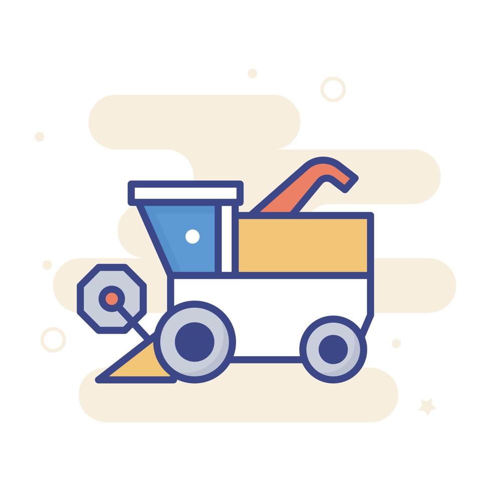 Harvest Machine vector filled outline icon style illustration. EPS 10 file