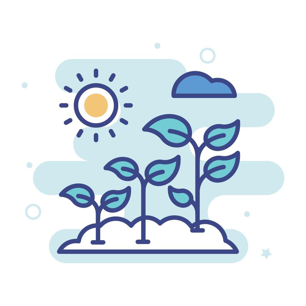 Plants Growth vector filled outline icon style illustration. EPS 10 file