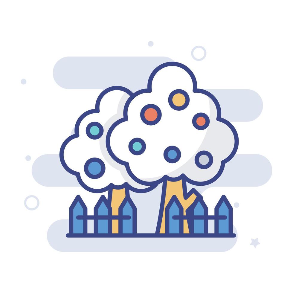 Garden vector filled outline icon style illustration. EPS 10 file