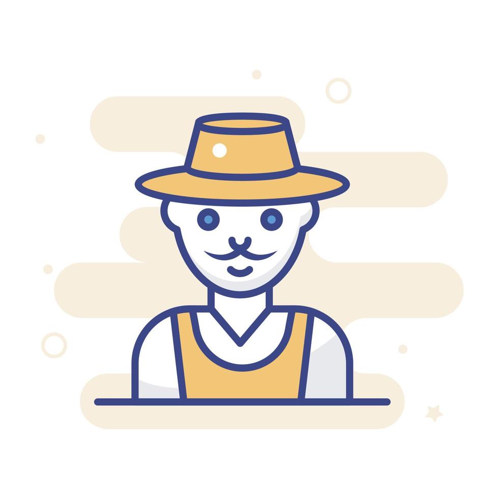 Farmer vector filled outline icon style illustration. EPS 10 file